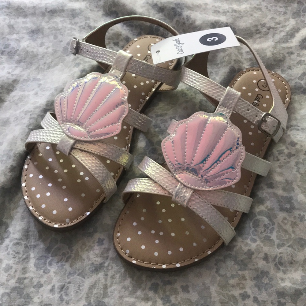 Size 3 Mermaid shell sandals